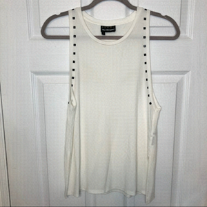 THE Kooples White Tank Top with Studs Small